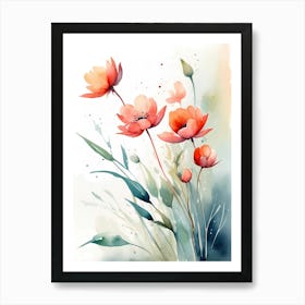 Watercolor Flowers 15 Art Print