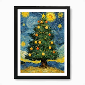 Christmas Tree Van Gogh Style 2 Art Print