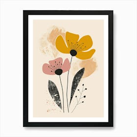 Virginia Beach Flower Market Boho Minimalist Style Art Print