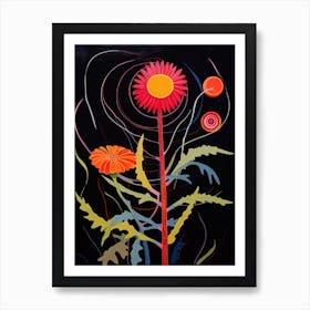 Gaillardia 1 Hilma Af Klint Inspired Flower Illustration Art Print