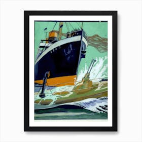 Ship Ramming A Submarine During World War I (1915), Edward Penfield Art Print