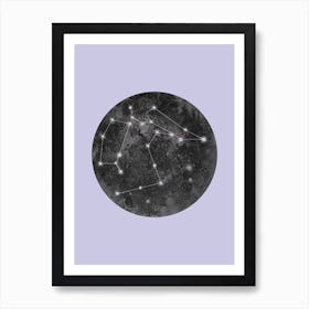 Constellation Affiche Lilas Minimaliste pour Salon