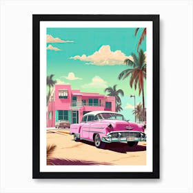 Pink Palm Springs Kitsch 2 Art Print