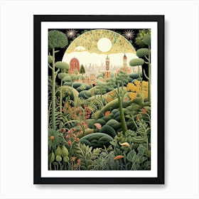 Park Gell Spain Henri Rousseau Style 2 Art Print