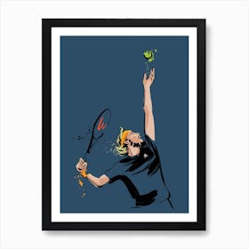 Tennis Player Blue Art Print