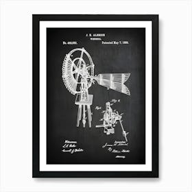 Windmill Wall Decor Windmill Decor Windmill Patent Farmhouse Decor Farm Decor Windmill Poster Farm Art Farm Poster Ca5521 Art Print