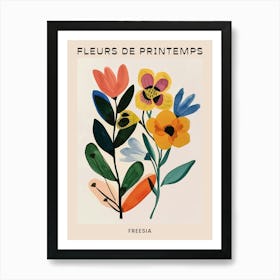 Spring Floral French Poster  Freesia 2 Art Print