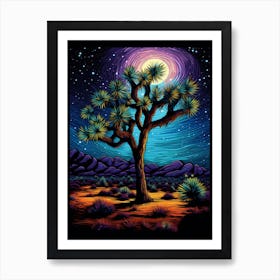 Joshua Tree At Night, Nat Viga Style (2) Art Print