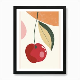 Cherries Close Up Illustration 1 Art Print