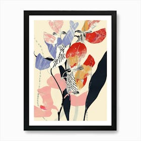 Colourful Flower Illustration Sweet Pea 2 Art Print