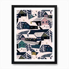 Winter Village Art Print