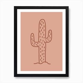 Autumn Warm Cactus Abstract Art Print