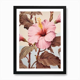 Floral Illustration Hibiscus 1 Art Print