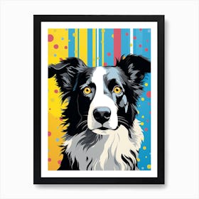 Pop Art Bright Border Collie 2 Art Print