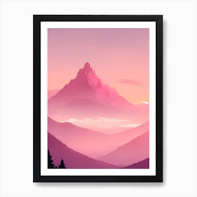 Misty Mountains Vertical Background In Pink Tone 8 Art Print