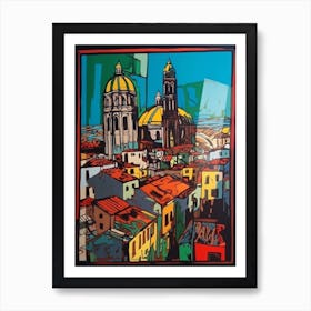 Window View Of Moscow Russia In The Style Of Pop Art 1 Art Print