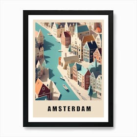 Amsterdam City Low Poly (28) 1 Art Print