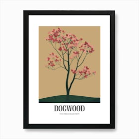 Dogwood Tree Colourful Illustration 2 Poster Art Print