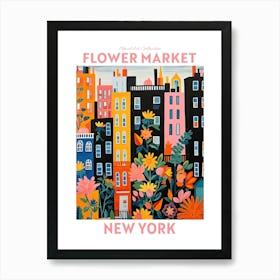 New York Flower Market Floral Art Print Travel Print Plant Art Modern Style Art Print