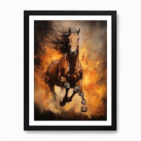 A Horse Painting In The Style Of Alla Prima 1 Art Print