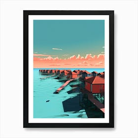 Maldives, Flat Illustration 3 Art Print