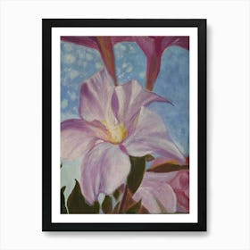 Dipladenia Pink,acrylic  Art Print