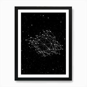 An Intricately Designed Vector Illustration Showcasing An Abstract Polygon Network Embodying Both T (1) Art Print