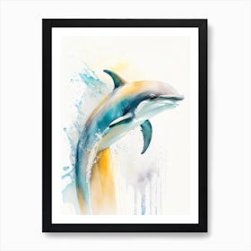 Common Dolphin Storybook Watercolour  (4) Art Print