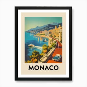 Monaco Retro Vintage Travel Poster Art Print