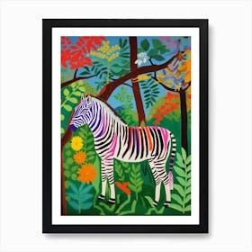 Maximalist Animal Painting Zebra 4 Art Print