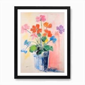 Flower Painting Fauvist Style Geranium 1 Art Print