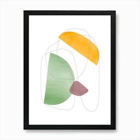 Boho lines and shapes 4 Art Print