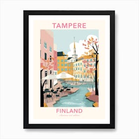 Tampere, Finland, Flat Pastels Tones Illustration 4 Poster Art Print