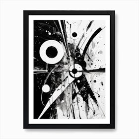 Resistance Abstract Black And White 3 Art Print