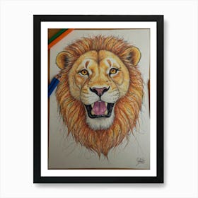 Lion Drawing 1 Art Print