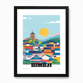 Himeji Japan Colourful Travel Poster Art Print