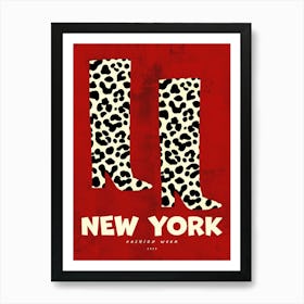 New York Fashion Week Leopard Boots Art Print