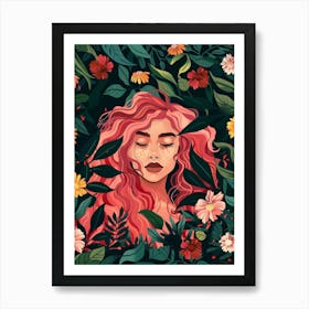 Girl In The Forest 2 Art Print