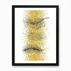 Glitter Luxury Feathers Art Print