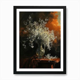 Baroque Floral Still Life Gypsophila 2 Art Print