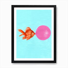 Goldfisch mit Kaugummi Poster für Wohnzimmer