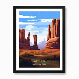 Arches National Park Travel Poster Illustration Style 3 Art Print