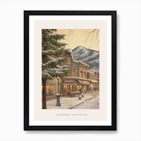 Vintage Winter Poster Leavenworth Washington 1 Art Print