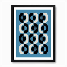 Mid Century Modern Composition In Blue Art Print