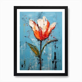 Tulip Whimsy: Neo-Expressionist Flourish Art Print