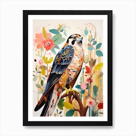 Bird Painting Collage Falcon 6 Art Print