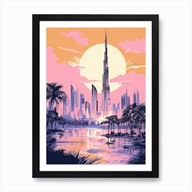 Dubai In Risograph Style 1 Poster