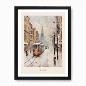 Vintage Winter Painting Poster Munich Germany 2 Poster