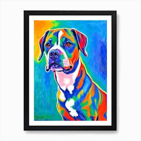 American Staffordshire Terrier Fauvist Style Dog Art Print