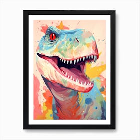 Colourful Dinosaur Allosaurus 1 Art Print